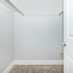 Oversized carperted closet in one bedroom at Carlson Apartments, located in Colorado Springs, CO